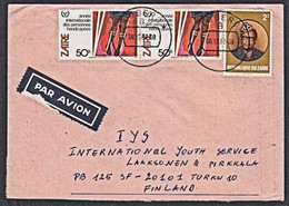 Ca5030  ZAIRE 1982, Mobutu And Handicappé Stamps On Lubero Cover To Finland - Cartas & Documentos