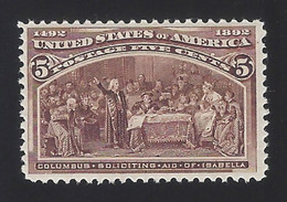 US #234 1893 Chocolate Perf 12 MNH VF SCV $180 - Unused Stamps