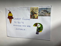 (1 N 44) Letter Posted From Spain To Australia (during COVID-19 Pandemic) 2 Stamps - Briefe U. Dokumente