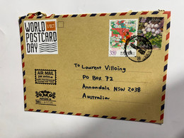 (1 N 44) Letter Posted From China To Australia (during COVID-19 Pandemic) 2 Stamps (world Postcard Day) - Covers & Documents