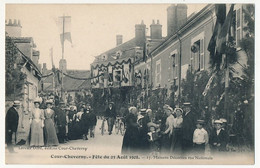 CPA - COUR-CHEVERNY (Loir Et Cher) - Fête Du 23 Août 1908 - Maisons Décorées Rue Nationale - Cheverny