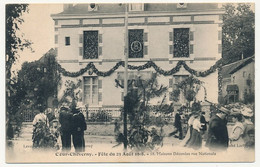 CPA - COUR-CHEVERNY (Loir Et Cher) - Fête Du 23 Août 1908 - Maisons Décorées Rue Nationale - Cheverny