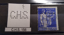 FRANCE TIMBRE - CHS 156  TYPE PAIX PERFORE PERFORES PERFIN PERFINS PERFORATION PERCE  LOCHUNG  INDICE 7 - Gebraucht