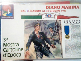 1990 DIANO MARINA 3 MOSTRA CARTOLINE D'EPOCA MILITARIA MEDAGLIA COMANDANTE  NOVARO N1990  JB6252 - Bourses & Salons De Collections