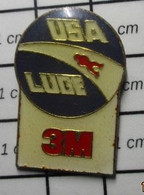 1214E Pin's Pins / Beau Et Rare / SPORTS / LUGE EQUIPE USA ADHESIFS 3M - Sports D'hiver