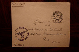 1943 Homberg Arbeit Bath L1 Feldpost Lager Dt Reich DR STO Wk2 Ww2 Allemagne France Sté Fers Emaillés - Guerre De 1939-45