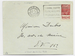 FRANCE FACCHI 50C PUB BENJAMIN LETTRE MEC PARIS XVII 29.VI .1931 - Briefe U. Dokumente