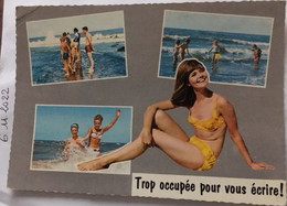 Cpm, Multivues Pin-up, Série Bord De Mer, écrite En 1970, éd Chapeau - Pin-Ups