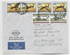 CONGO  5FRX4+2FRX2 LETTRE  COVER ELISBATHVILLE  1965 TO SUISSE - Cartas & Documentos