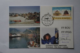 5-039 QSL Radio  Expedition Pole Nord Géographique Drifting Station Derivante Sur Les Glaces North Pole Nord No TAAF - Scientific Stations & Arctic Drifting Stations