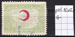 TR36 – TURKEY – POSTAL TAX STAMPS VARIETY – 1943 – RED CRESCENT – MI # 47III USED - Timbres De Bienfaisance