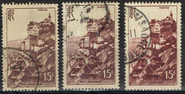 FR VAR 32 - FRANCE N° 763 Obl. 3 Variétés De Teintes - Usados