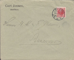Denmark CARL JENSEN Brotype Ia AARHUS (*II.*) Cover Brief ASSENS (Arr.) Fr. VIII. - Lettres & Documents