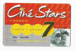 FRANCE CARTE CINEMA CINE STARS 7 JOURS - Bioscoopkaarten