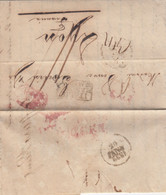 LETTRE. ITALIE. 10 JA 1832. LOEKKLER-KLENTZ. NAPOLI POUR LYON. ROUGE NAPOLI. NOIR ITALIE PONT DE BEAUVOISIN. TAXE 11 - Marques D'entrées