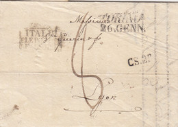 LETTRE. ITALIE. 26 GE 1831. FRERES NIGRA. TORINO POUR LYON. NOIR ITALIE PONT DE BEAUVOISIN. CS.2R.. TAXE 8 - Marques D'entrées