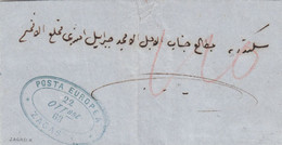 Egypt POSTA EUROPEA - ZAGASIK Type 5 In Blue, Cover October 1863 To Alexandria, Ex Collection Provera (ae81) - Voorfilatelie