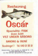 České Boites D'allumettes 2001 - Etikety, Zápalkové Etikety, Export To Sweden, Restaurang Oscár, Fish - Zündholzschachteletiketten