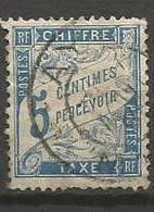 France - Timbres-Taxe - N° 28 - 5 C. Bleu - Obl. AY (Marne) - 1859-1959 Afgestempeld