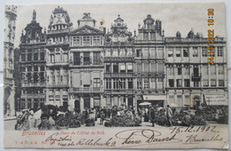 BELGIQUE - Bruxelles  Place De L`Hotel De Ville - Circulated In 1902 To MONTEVIDEO - URUGUAY - Pub V .& D.à B. - Forêts, Parcs, Jardins