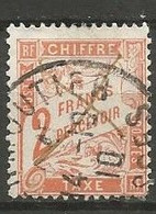 France - Timbres-Taxe - N° 41 - 2 F. Rouge-orange - Obl. ...MOUTIER (Vosges) - 1859-1959 Gebraucht