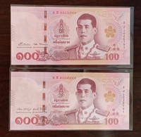 Thailand Banknote 100 Baht Series 17 P#137 SIGN#89 #90 Common Prefix 2J - Thaïlande
