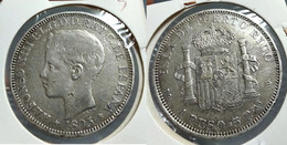 PUERTO RICO SPANISH 1 PESO 1895 KM# 24 - Alfonso XIII - RARE (G#39-05) - Puerto Rico