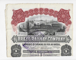 Brazil Railway Company - Compagnie De Chemins De Fer Au Brésil 1912 - Avec Reste Des Coupons - Chemin De Fer & Tramway