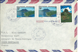 POLYNESIE 50f  FAAA  AEROPORT ( TAHITI ) POUR MONTBAZON ( INDRE ET LOIRE ) PAR AVION DE 1977 LETTRE COVER - Tahití