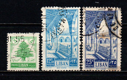 LIBANO - 1954 - CEDRO DEL LIBANO E COLONNATO DI BEIT EDDINE - USATI - Liban