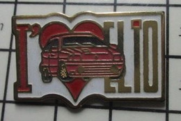 2522 Pin's Pins / Beau Et Rare / AUTOMOBILES : RENAULT I LOVE CLIO Variante ROUGE - Renault