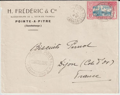 1940 - GUADELOUPE - CENSURE ! SEUL Sur ENVELOPPE De POINTE A PITRE => DIJON - Storia Postale