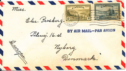 Canada Air Mail Cover Sent To Denmark 1947 - Airmail