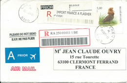 BELGIQUE  5€ DE LOKEREN  SEUL SUR LETTRE POUR CLERMONT FERRAND ( FRANCE ) RECOMMANDE PAR AVION DE 2007  LETTRE COVER - Brieven En Documenten