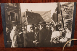 Carte Photo 1919 Visite Président Poincaré En Alsace Photographe Guebwiller CPA Ak Animée - Other & Unclassified