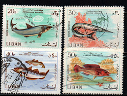 LIBANO - 1968 - PESCI - FISHES - USATI - Liban