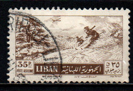 LIBANO - 1957 - SCIATORI TRA GLI ALBERI DI CEDRO - USATO - Liban