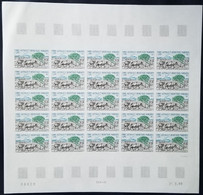 F.S.A.T.(1989) Cattle Farm. Full Sheet Of 25 Imperforates. Scott No 152, Yvert No 149. Slight Corner Bend. - Imperforates, Proofs & Errors