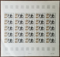 F.S.A.T.(1989) Mouflon. Full Sheet Of 25 Imperforates. Scott No 149, Yvert No 141. Slight Corner Bend. - Ongetande, Proeven & Plaatfouten