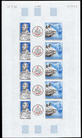 F.S.A.T.(1994) Adrien Vincendon. Measurement Of Magnetic Inclination. Full Sheet Of 10 Imperforates. Yvert 193a - Sin Dentar, Pruebas De Impresión Y Variedades