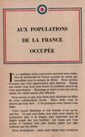 TRACT PROPAGANDE ALLIEE AUX POPULATIONS FRANCE OCCUPEE BOMBARDEMENT    CODE F.8  VARIANTE - 1939-45