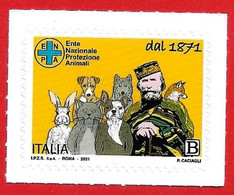 2021 (4075) Anniversario Dell'istituzione Dell'ente Nazionale Protezione Animali Onlus - 2021-...: Nieuw/plakker