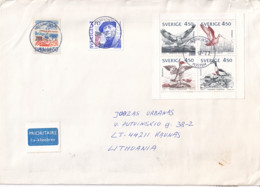 SWEDEN SVERIGE 2008 Postal Cover To Kaunas Lithuania Birds Bird - Storia Postale