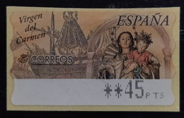 ESPAÑA ATM EN PESETAS. 4 DD/AA. VIRGEN DEL CARMEN. NUEVO - MNH. - Machine Labels [ATM]