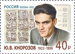 Russia 2022, Yuri Knorozov, Founder Of The Soviet School Of Maya Studies, Scientist, Historian, Ethnographer, VF MNH** - Ungebraucht