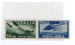 ITALIA -  Aerea 1945 Nuovi** Perfetti Sassone N°131/132- CAR-Luglio 2022 - Airmail