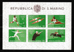 1960 San Marino Saint Marin OLIMPIADI ROMA, ROME OLYMPICS Foglietto MNH** Souvenir Sheet - Blocchi & Foglietti