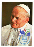 Cachet Commémoratif Sur Carte Postale -1980--UNESCO--Visite Du Pape Jean-Paul II.-cachet  PARIS -75 - Gedenkstempels