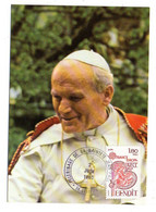 Cachet Commémoratif Sur Carte Postale -1980--LISIEUX -14 -Visite Du Pape Jean-Paul II.-tp Europa..St Benoit..cachet - Gedenkstempel