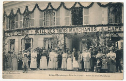 CPA - COUR-CHEVERNY (Loir Et Cher) - Fête Du 23 Août - Hôtel Des Trois Marchands - Cheverny